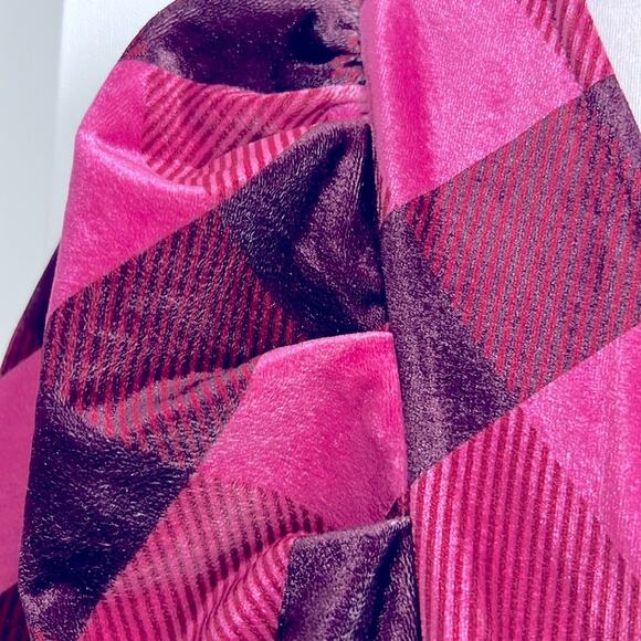 $78 NWT ANTHROPOLOGIE MAEVE velvet babydoll top pink plaid S - Picture 10 of 13